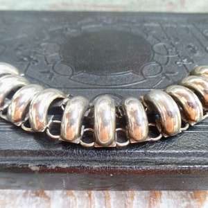 Vintage Silver Plate Bracelet, Chunky Statement Chain