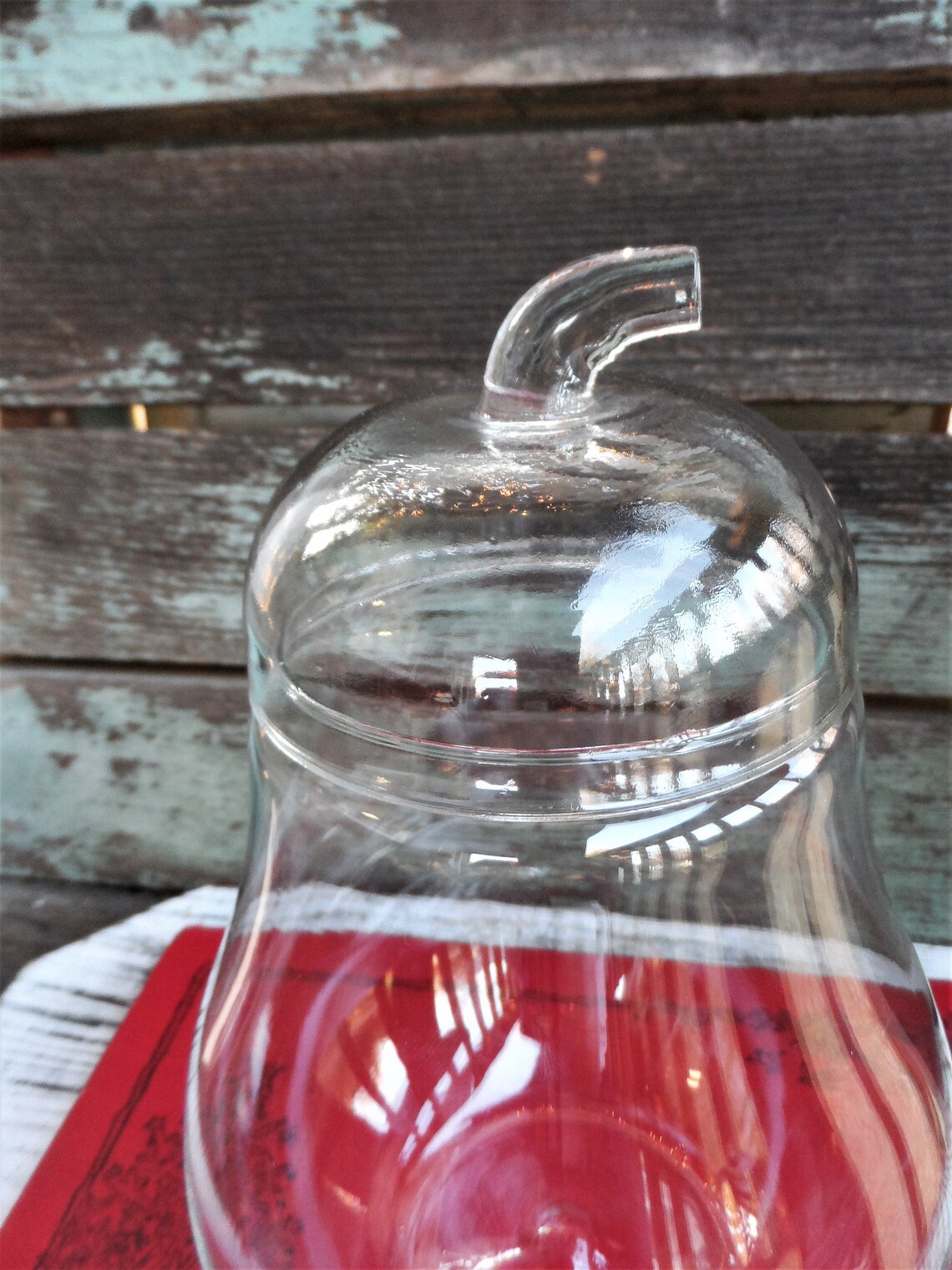 Vintage Glass Jar Large Pear Shaped Jar Clear Glass Apothecary Etsy