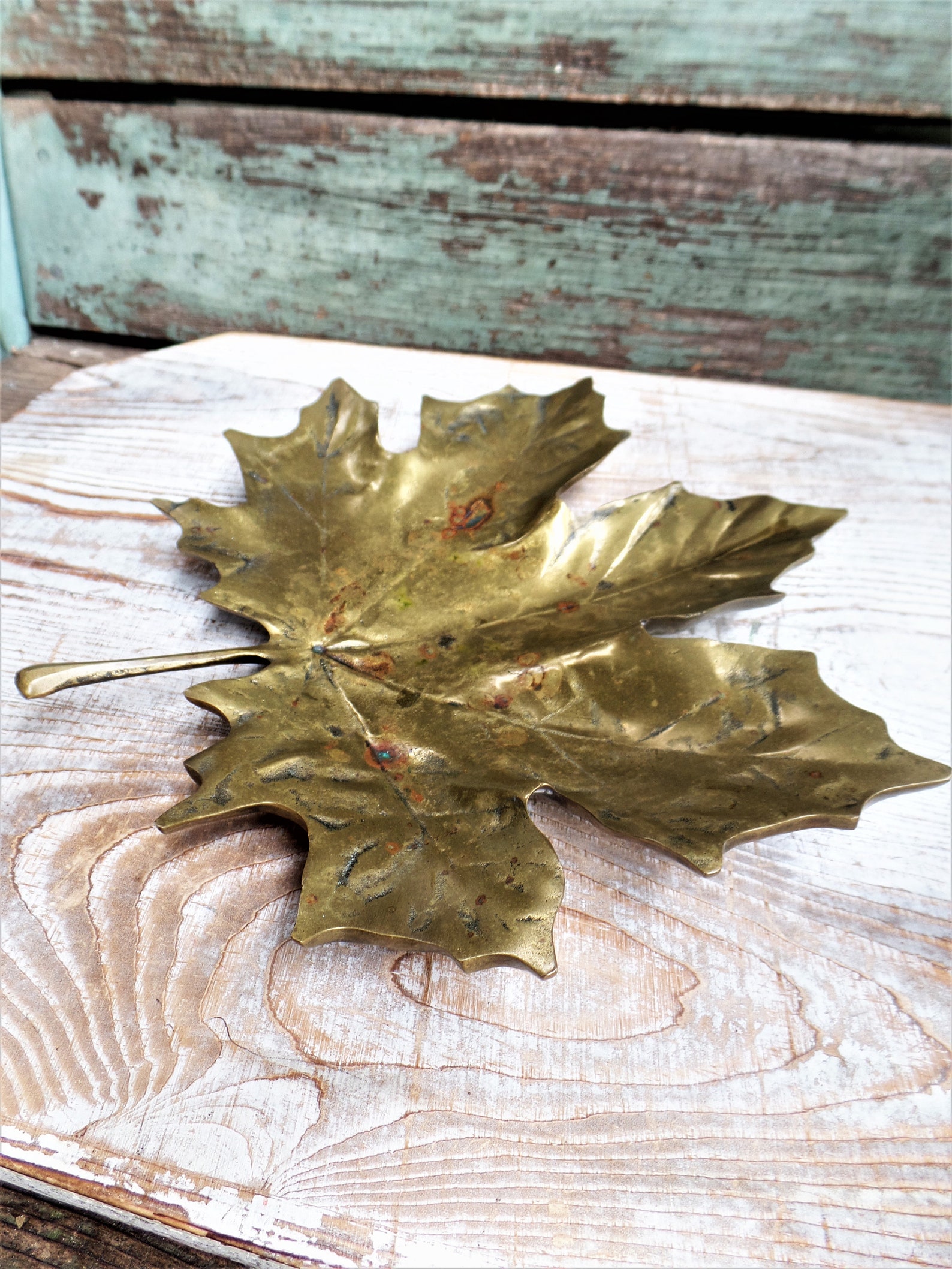 Vintage Brass Leaf Tray Lee Brass Maple Leaf Tray American Etsy