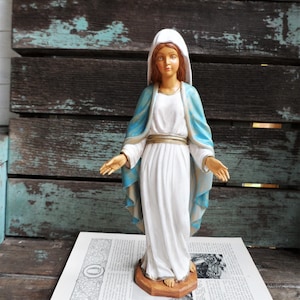 Vintage Italian Fontanini Mary Mother Madonna Figurine Made in Italy Large Statue Christmas Decor Fontanini Mid Century Antique Religious
