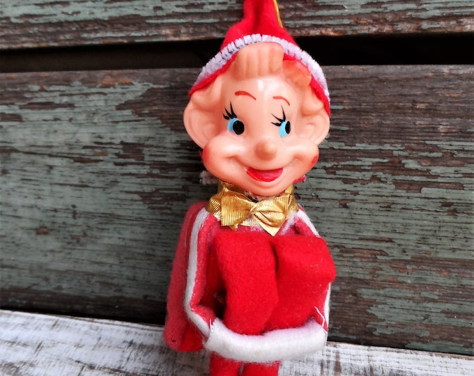 Vintage Christmas Elf Elves Pixie Shelf Sitter Ornament 1940s Doll ...