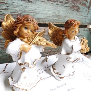 Vintage Italian Angel Christmas Ornaments, Cherub Baby Babies Miniatures, Angel Wings, Fontanini Style, Made in Italy, French country Angels