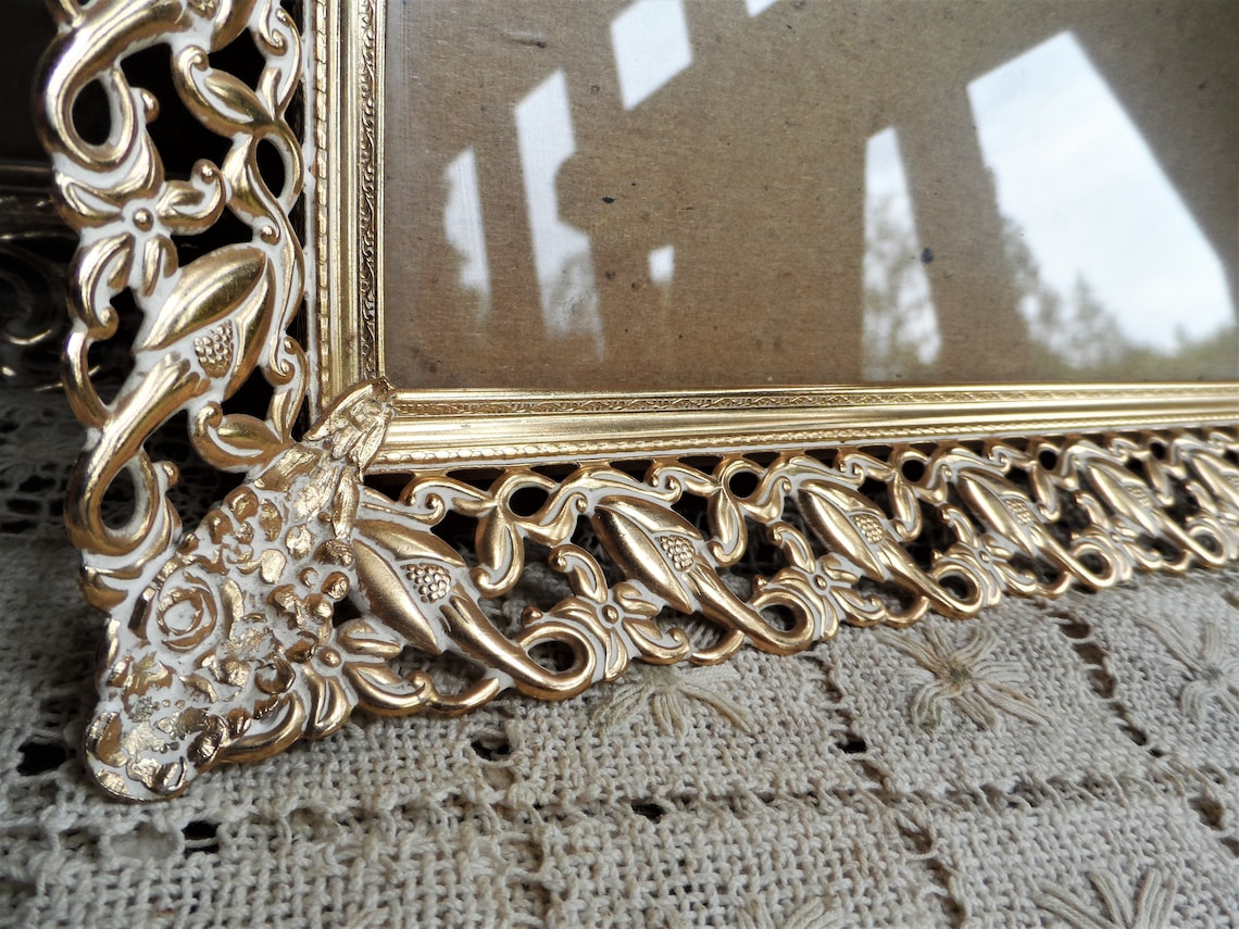 Vintage Ornate metal Picture Frame Frames Set Hollywood Etsy