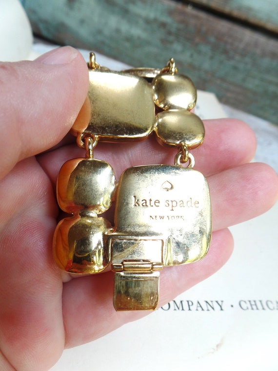 Vintage Kate Spade Wide Bracelet, Chunky Statemen… - image 4