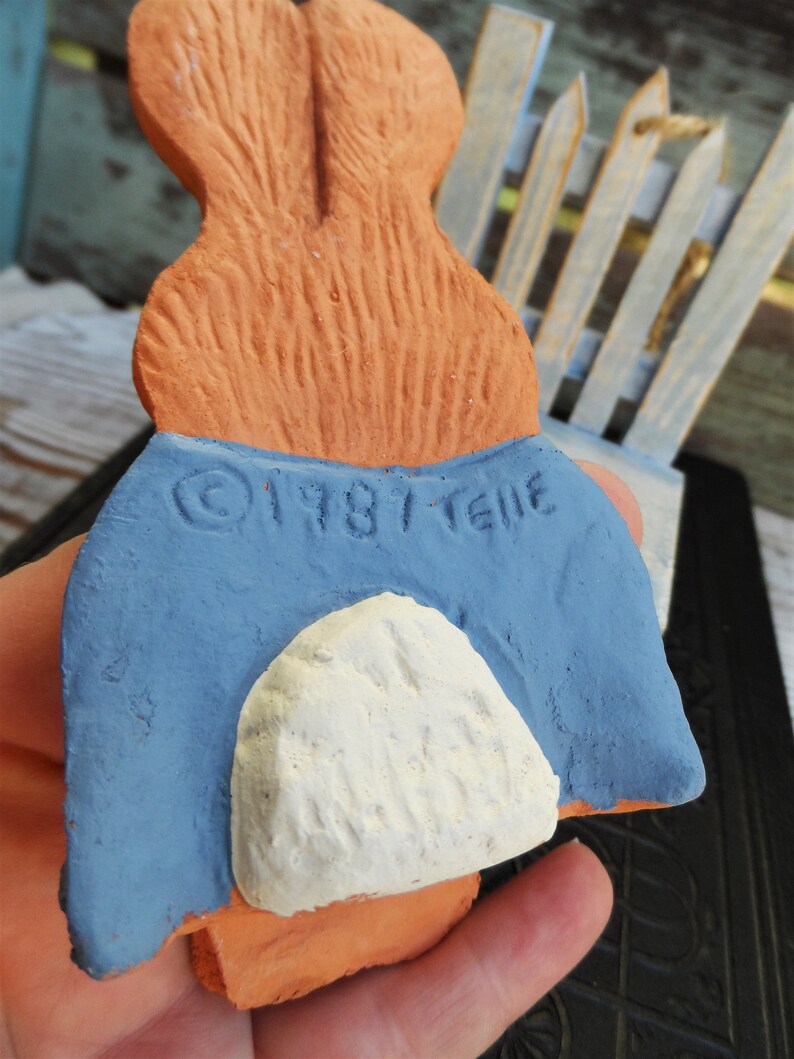 Clay Making Peter Rabbit Vintage Clay Pottery Rabbit Peter Rabbit Shelf Sitter Marked - Etsy