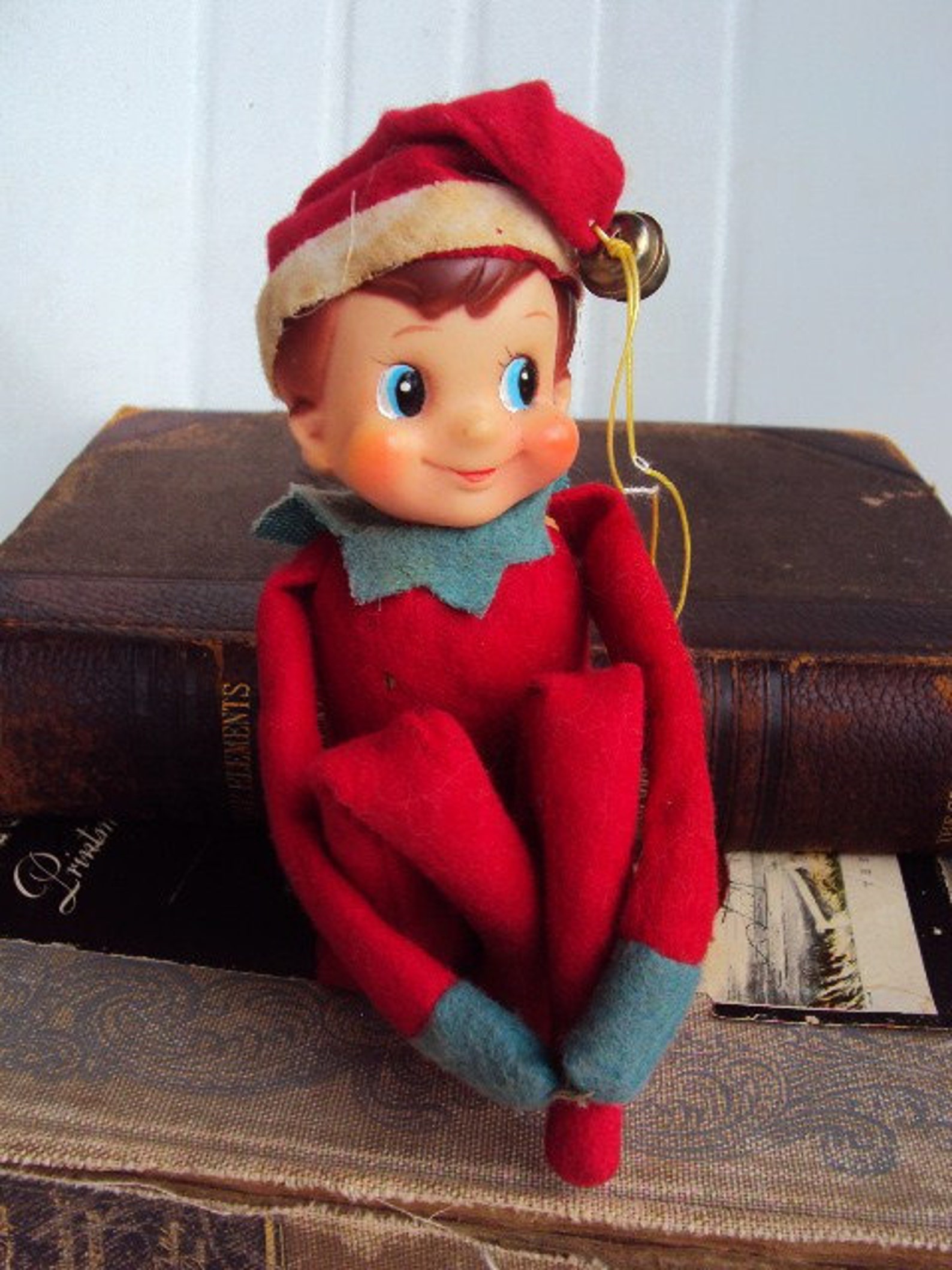 Vintage 40s Christmas Elf Doll Shelf Sitter | Etsy