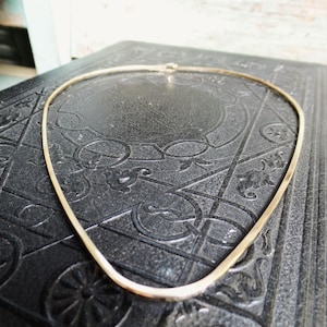 Vintage Gold Plate Choker Cuff Necklace, Wrap Collar Necklace, Brutalist Design, Pendant Necklace, Boho Tribal Ethnic Choker, Modernist
