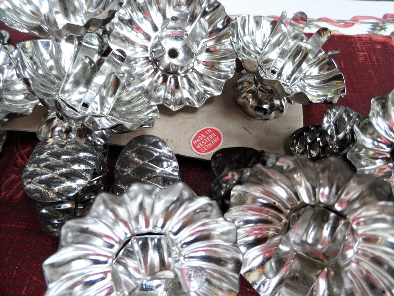 Vintage Christmas Candle Holders Tree Clips Tin Metal Pine Etsy