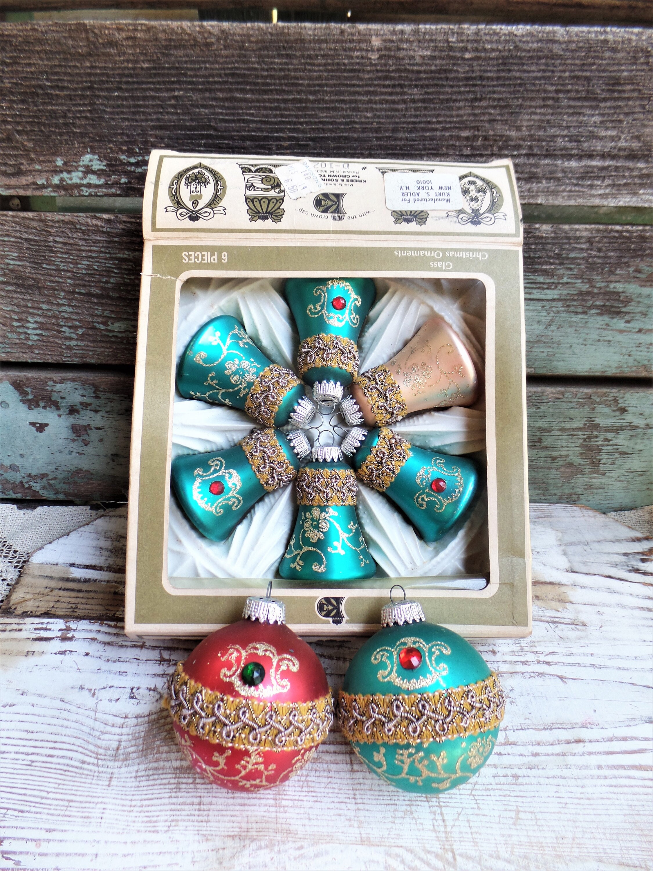 Kurt adler vintage glass christmas ornaments Clearance