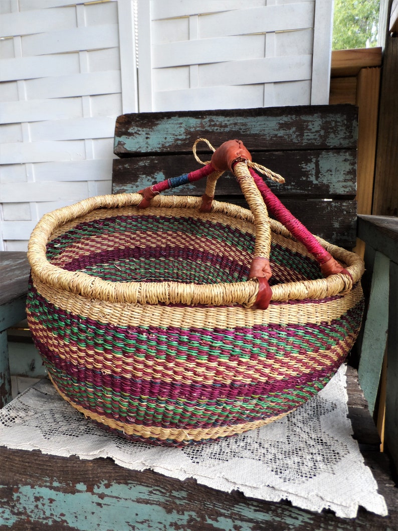 Vintage Woven Jute Basket Large Oversized Bag Purse Sisal Boho Etsy