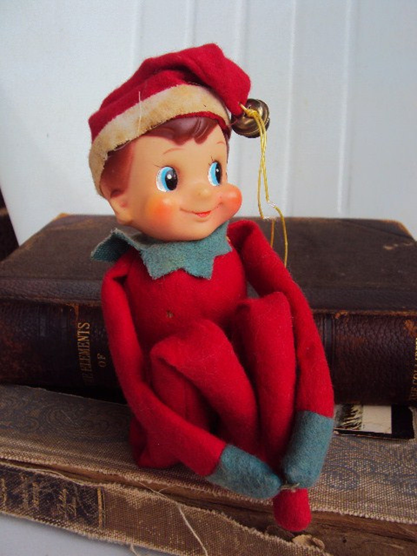Vintage 40s Christmas Elf Doll Shelf Sitter | Etsy