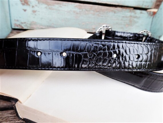 Vintage Brighton Leather Belt Embossed leather Si… - image 5