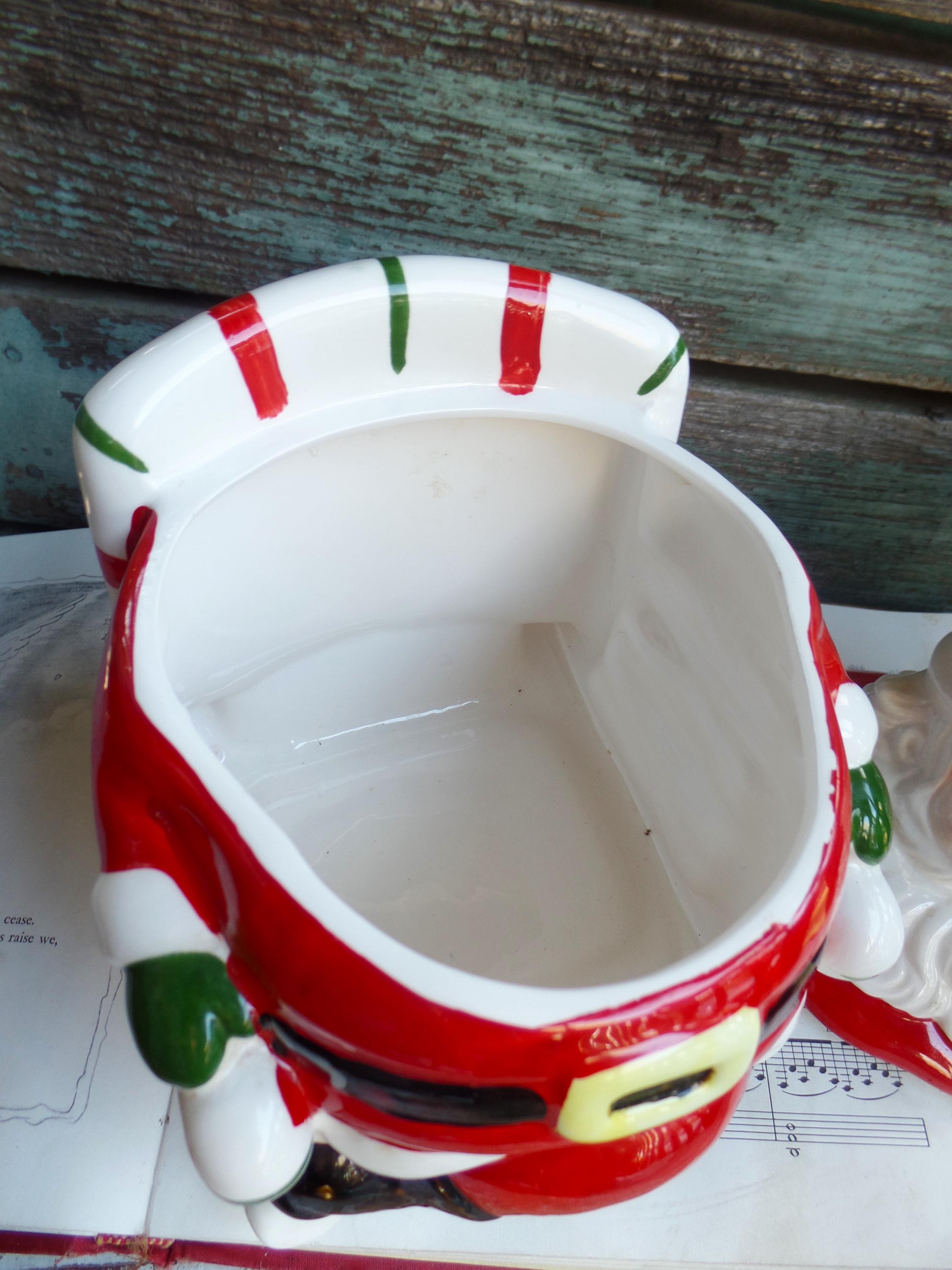 Vintage Christmas Lefton Santa Claus Cookie Jar, Mid Century Santa