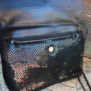 Vintage Whiting and Davis Mesh Purse Black Leather Metal - Etsy