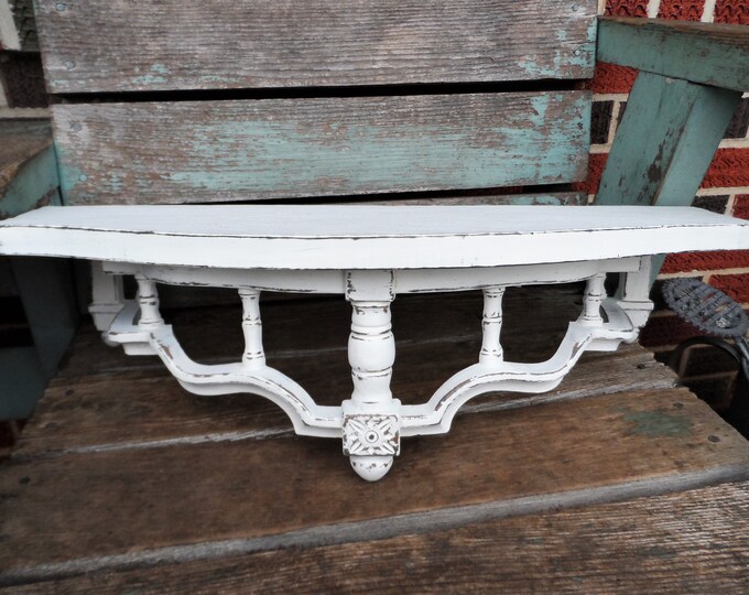 Vintage French Country Shelf Shabby Chic Bed Crown Wall Shelf Etsy