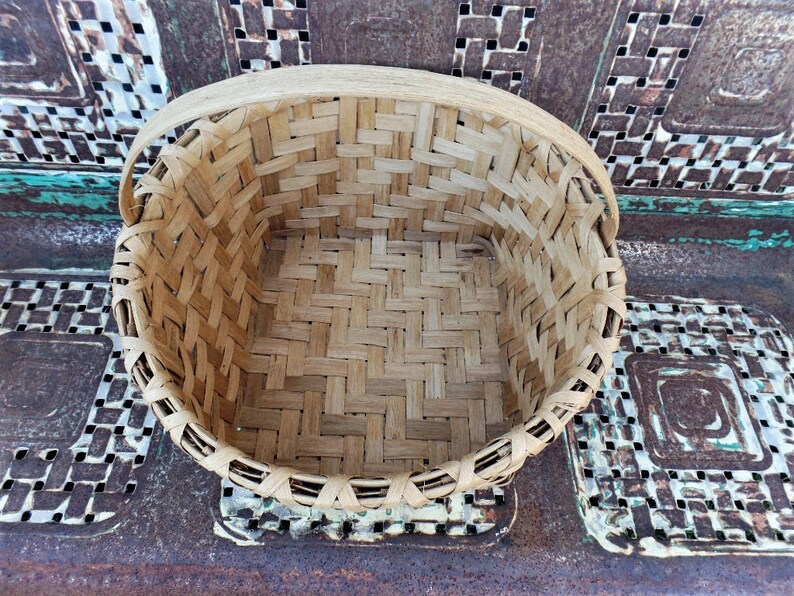 Antique Large Farmhouse Basket Split Oak Splint Gathering Basket French ...