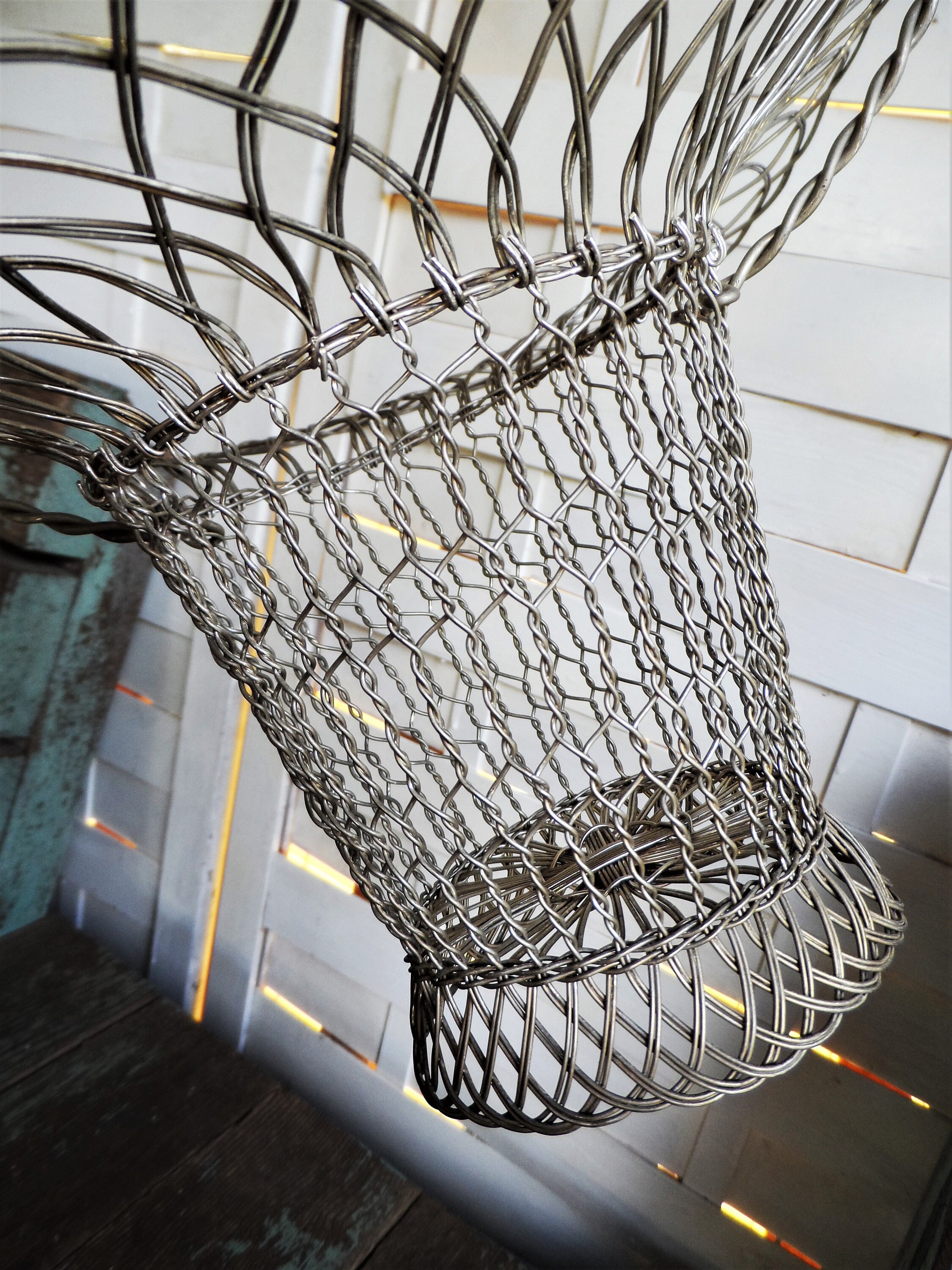 Vintage French Wire Basket Rustic Farmhouse Egg Flower Basket Etsy