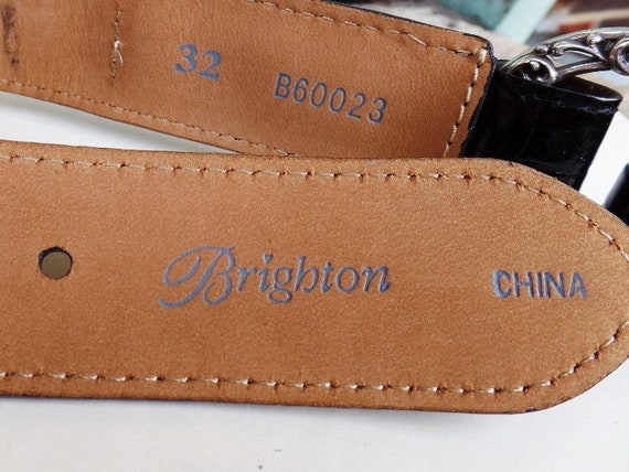 Vintage Brighton Leather Belt Embossed leather Si… - image 3