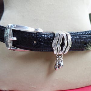 Vintage Brighton Leather Concho Belt With Charms, Embossed  display picture 1