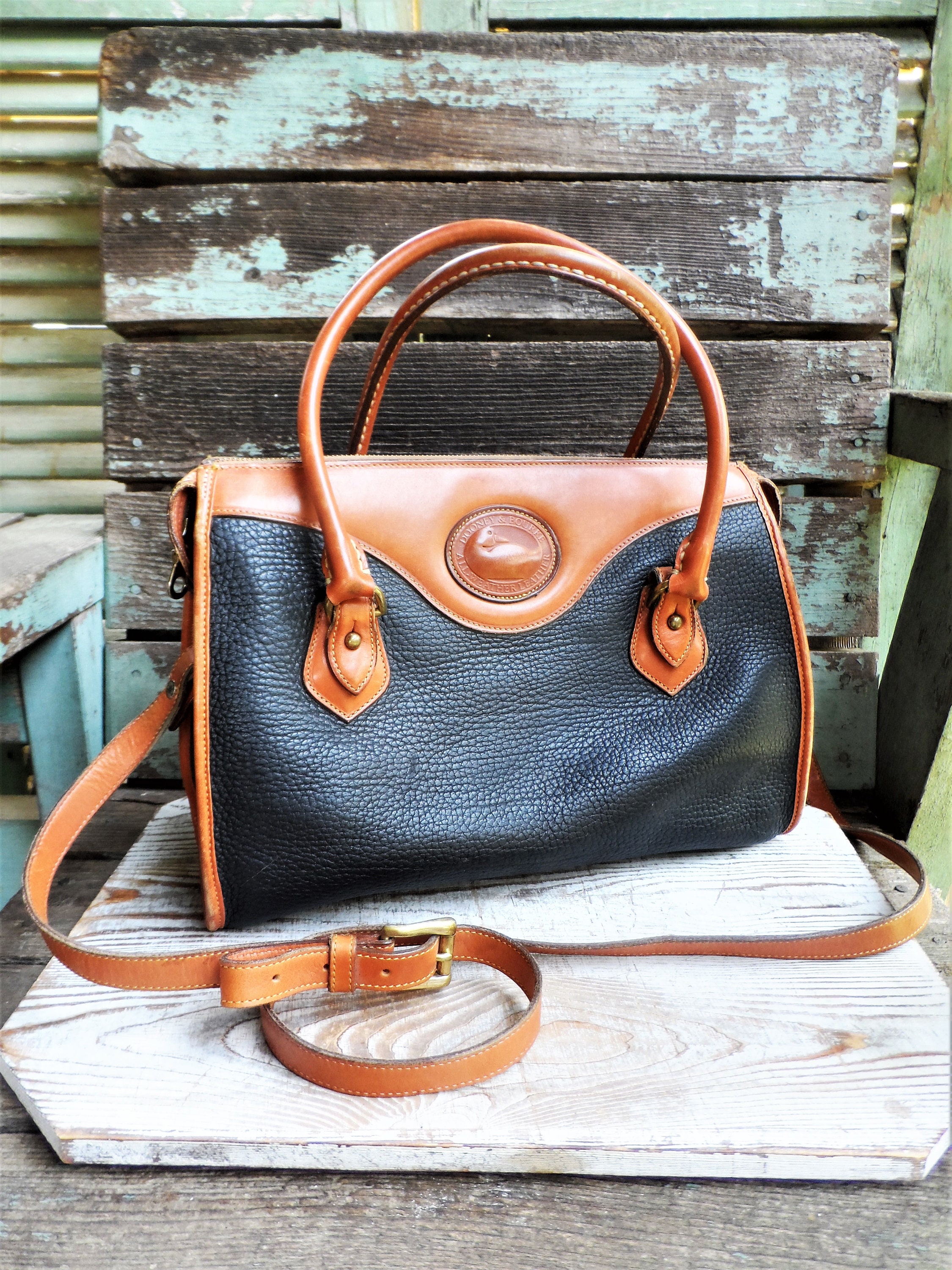 Vintage Dooney & Bourke All Weather Leather Handbags Made in USA, from the  1970s and 1980s