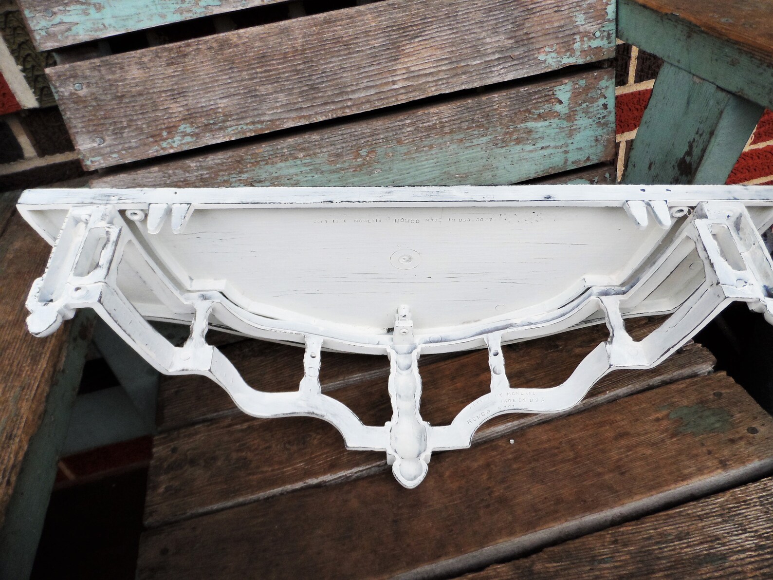Vintage French Country Shelf Shabby Chic Bed Crown Wall Shelf Etsy