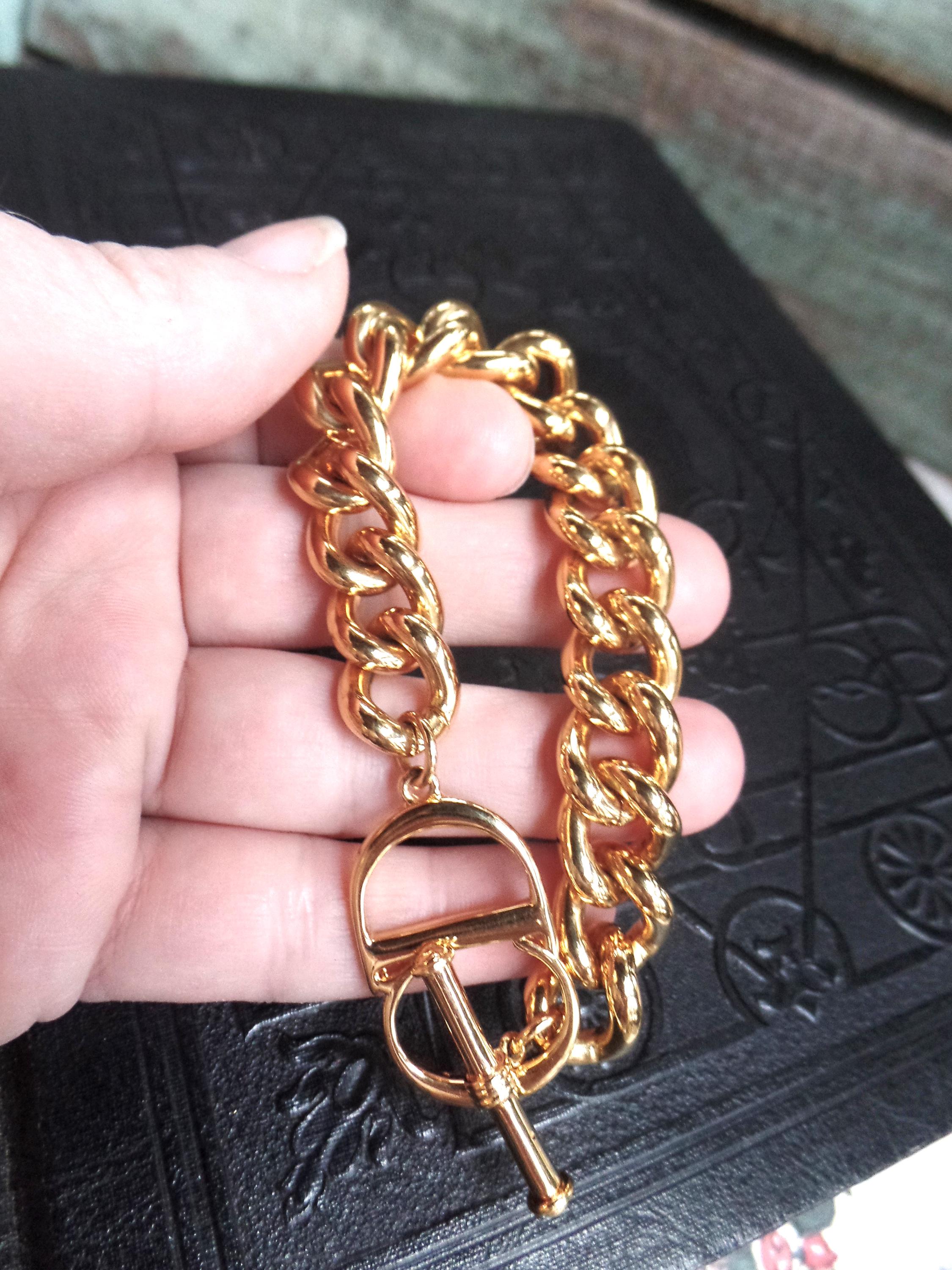 アクセサリー Vintage Dior CD Logo Gold Chain Bracelet Christian Dior women accessory vintage bracelet gold color