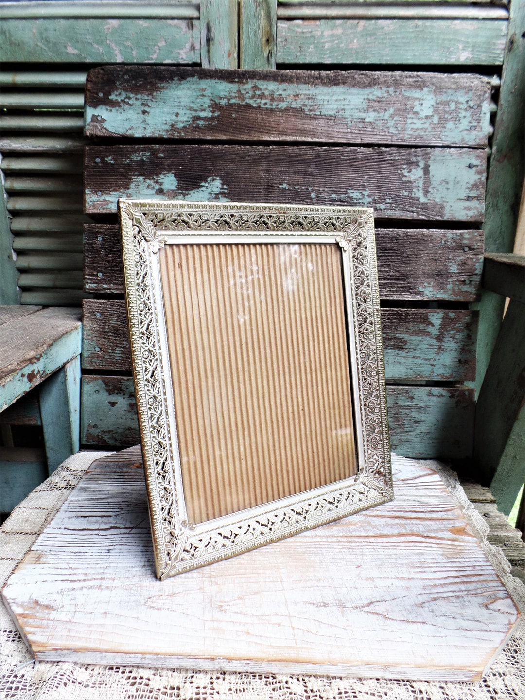 Vintage Large Metal Picture Frame Hollywood Regency Large Mid Century