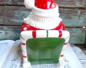 Vintage Christmas Lefton Santa Claus Cookie Jar, Mid Century Santa