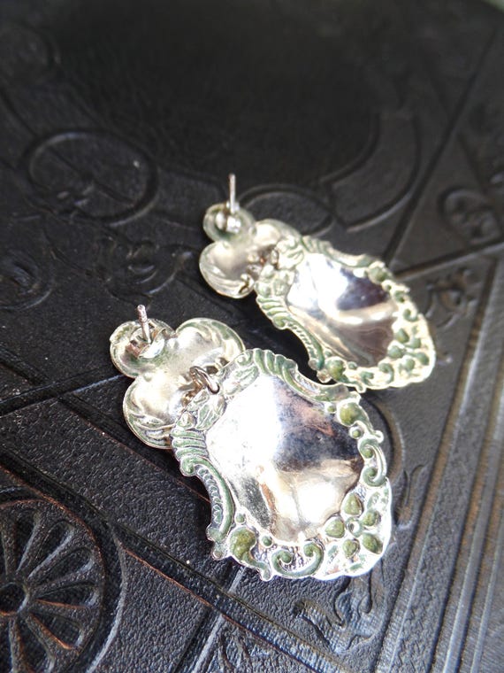 Boucles D'Oreilles Vintage En Argent Massif 925 - Occasion, Style Boucle