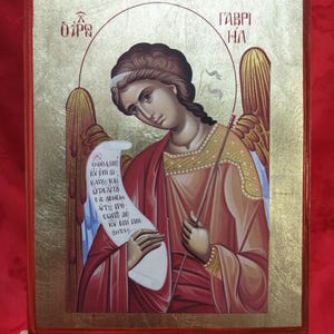 Icono del Arcángel Gabriel/Icono hecho a mano/Icono ortodoxo griego/Icono hecho a mano/