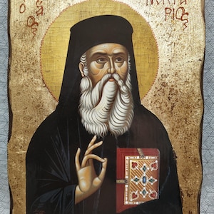 Saint Nectarios of Aegina Icon/Handcrafted Icon/Greek Orthodox Icon/