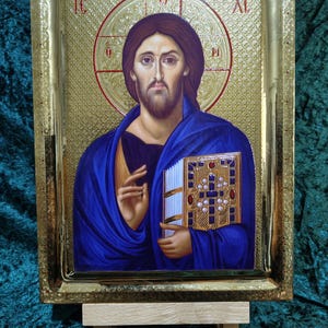 Jesus Christ Pantocrator of Sinai Icon/Handmade Greek Orthodox Icon/Handcrafted Icon/