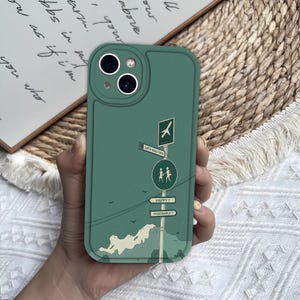iPhone 14、13、12、11 Pro Max、XS Max、XR、7 Plus、8 Plus、iPhone SE用アニメ道路標識電話ケース - ギフトに最適