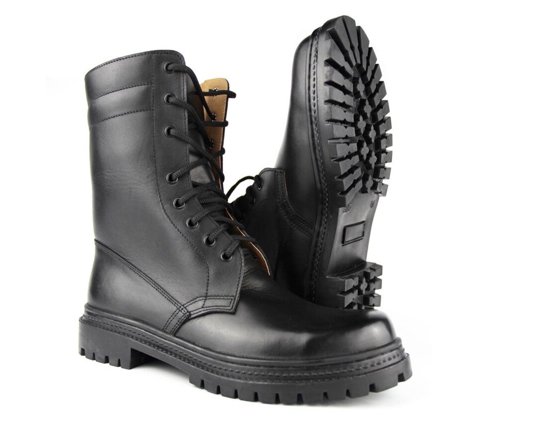 RALF Tactical Leather Boots, Soviet Military Style, High Ankle Support ...