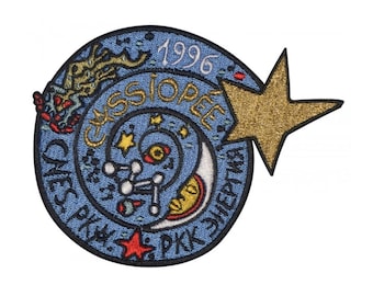 Geborduurde Sojoez TM-24 ruimteprogramma Cassiopeia-patch