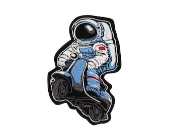 Astronaut on Bike Space Aufnäher zum Aufbügeln