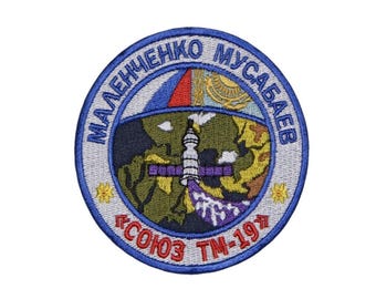 Space Program Sleeve Patch Sojus TM-19 #2