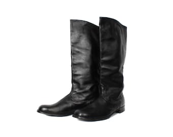 Weiches Leder Hoher russischer OFFICER Reitstiefel neue Chrome