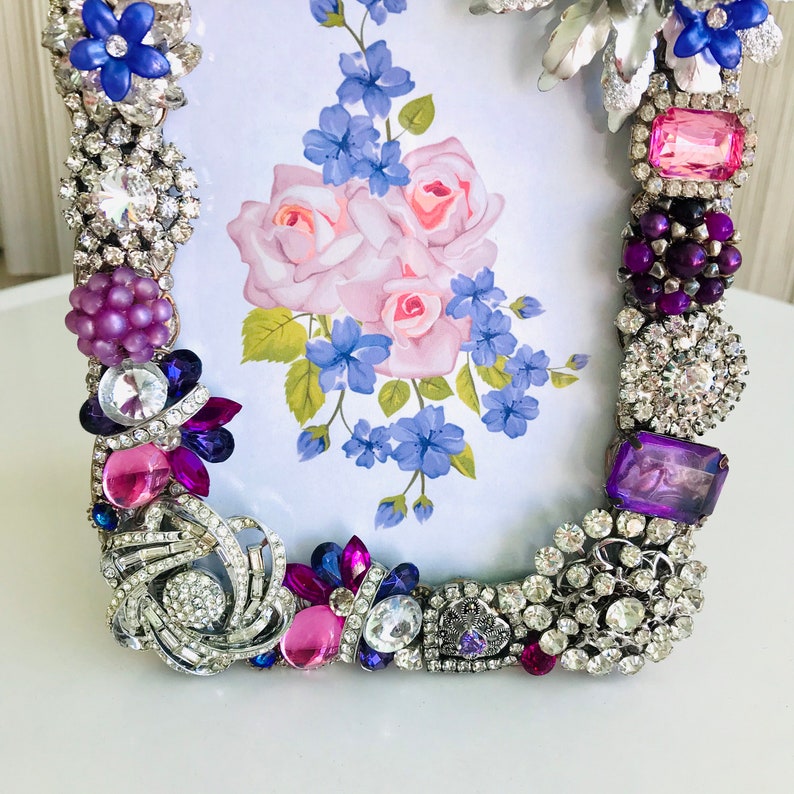 Handmade Jeweled Rhinestone Picture Frame Vintage Pink & Etsy