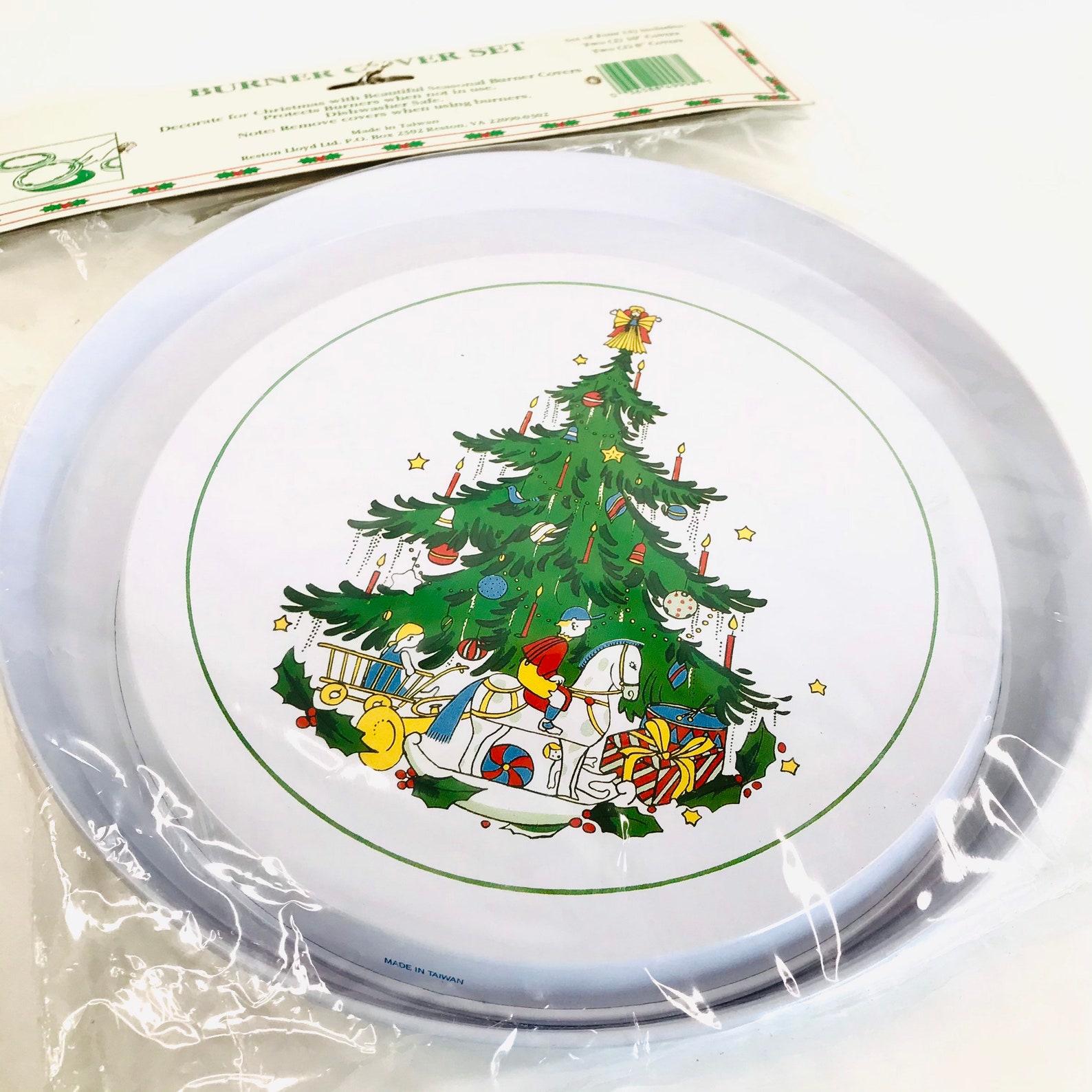 Nouveau vintage Christmas Tree Electric Stove Burner Covers Etsy