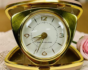 Vintage 1950's Black Face, off White & Gold Big Ben Westclox