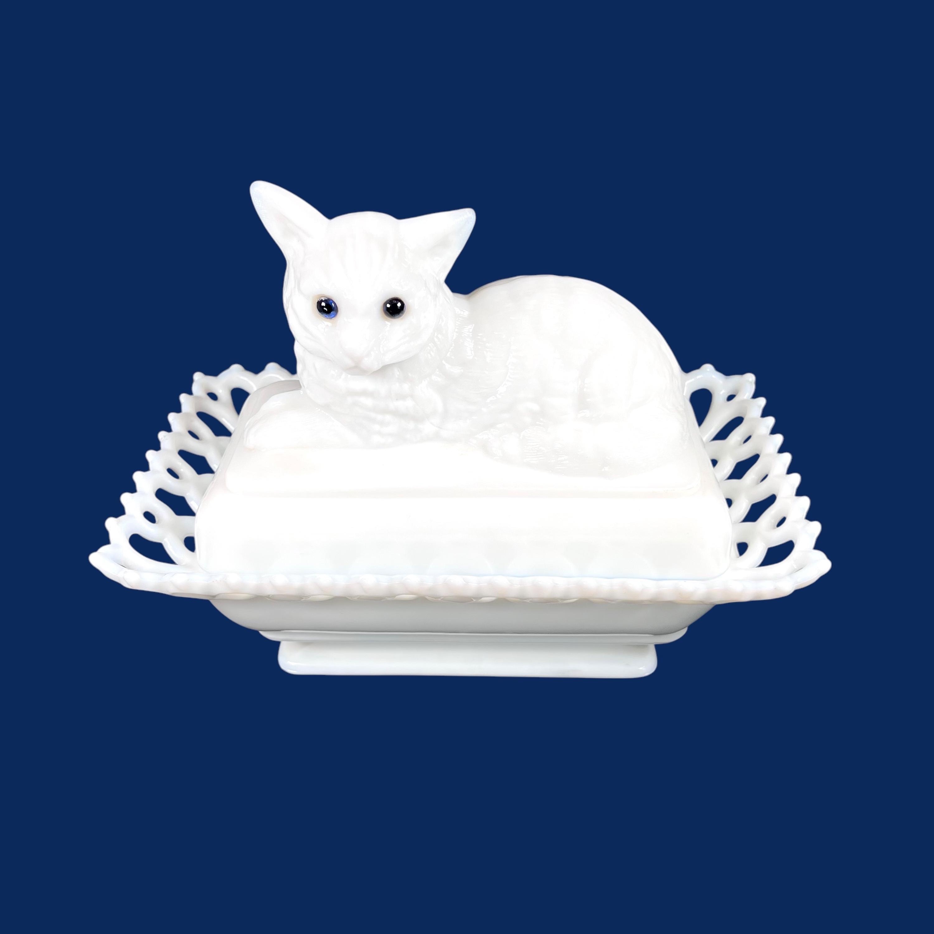 Glass Cat on Nest - Etsy