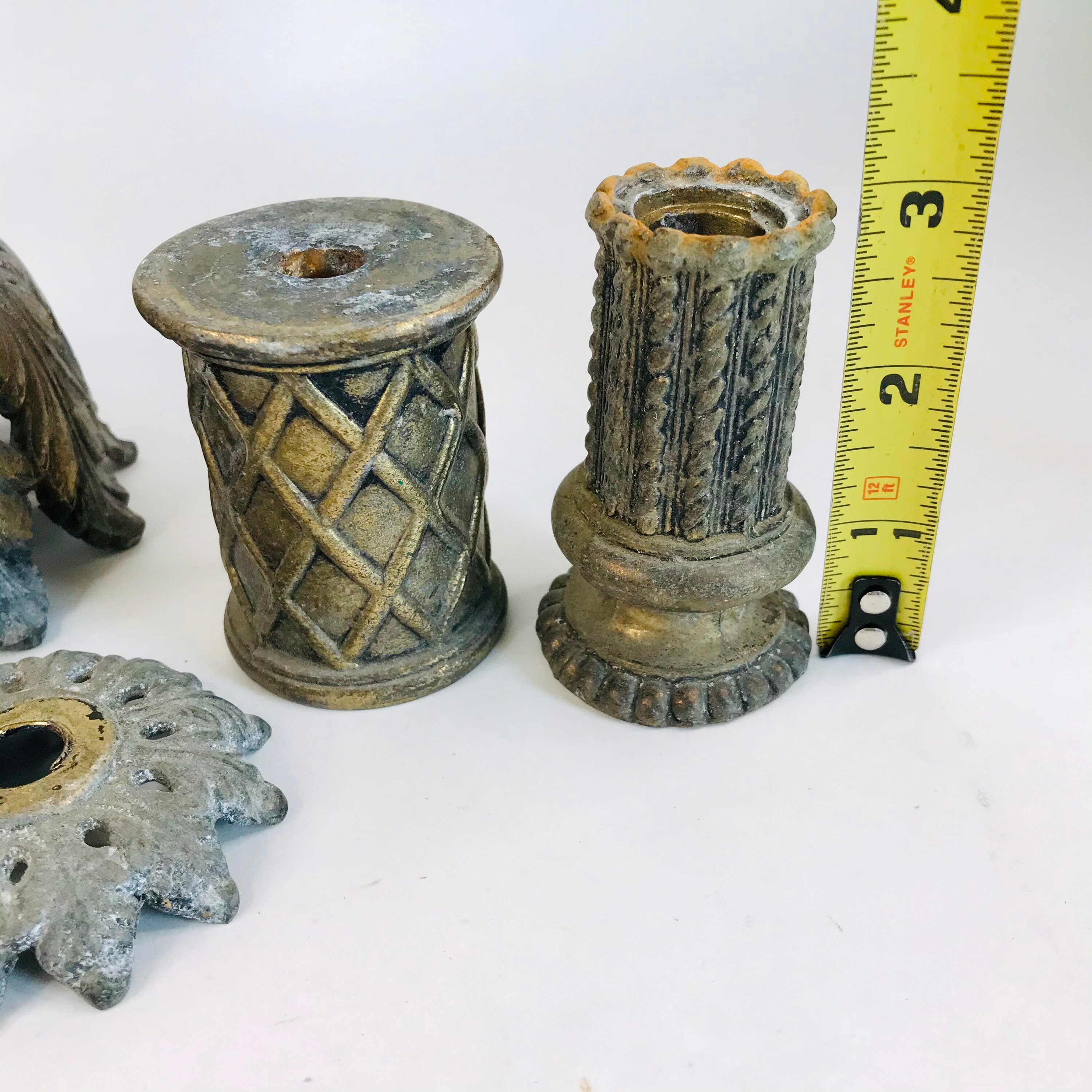 Vintage Lamp Parts Bobeche Base Neck Spacers Ornate Cast Metal Etsy