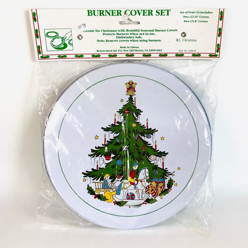 Nouveau vintage Christmas Tree Electric Stove Burner Covers Etsy