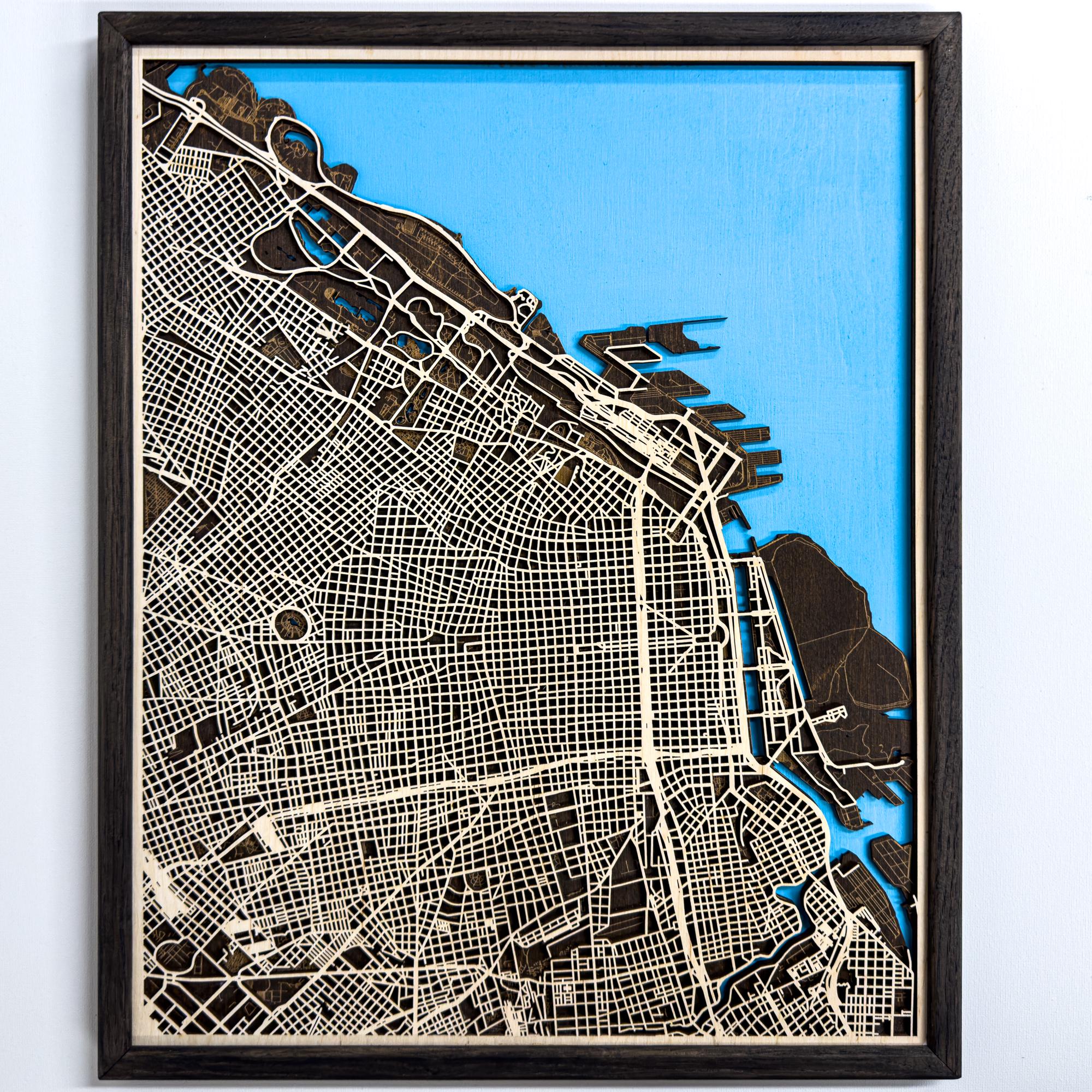Sharpmap Dxf Any City Laser Cut Digital File DXF, AI, SVG, Lbrn2 - Custom Wood Map ...