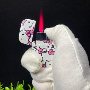 パーソナライズされたハローキティライター - ピンクフレームメタルライター、クリスマスギフト
