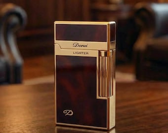 Luxury Flip Lighter Gift for Him Her Vintage Gold Elegant Windproof Pocket Lighter