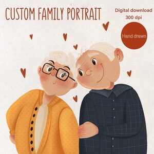 Family Portrait Illustration|Cartoon Family Portrait|Illustration from Photo|Personalized Family Portrait|Family Picture Gift