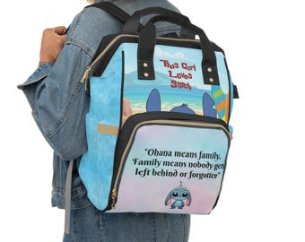 Stitch Diaper Backpack, Ohana Means Family, Baby Shower Gift