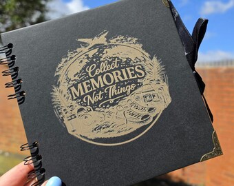 Personalised Scrapbook, Album, Memories Photo Album, Black with Ribbon, Travels Journal